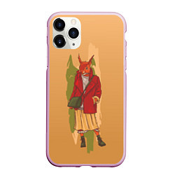 Чехол iPhone 11 Pro матовый Белка на стиле, цвет: 3D-розовый