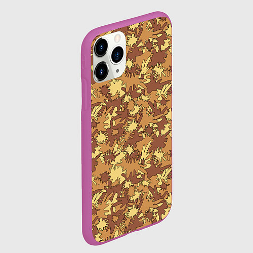 Чехол iPhone 11 Pro матовый Творческий камуфляж в военном стиле / 3D-Фиолетовый – фото 2