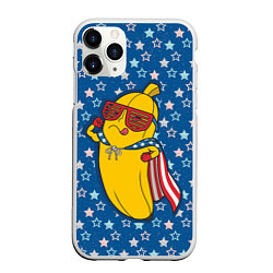 Чехол iPhone 11 Pro матовый Банан в звездах, цвет: 3D-белый