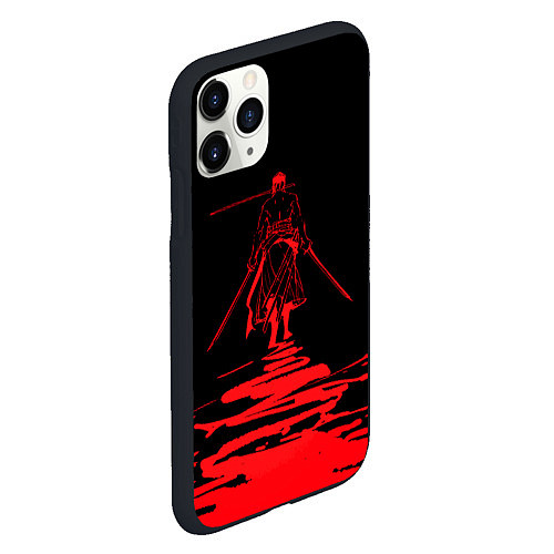 Чехол iPhone 11 Pro матовый One Piece Красный след / 3D-Черный – фото 2