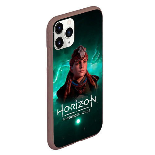 Чехол iPhone 11 Pro матовый Aloy - Элой Horizon Forbidden West / 3D-Коричневый – фото 2