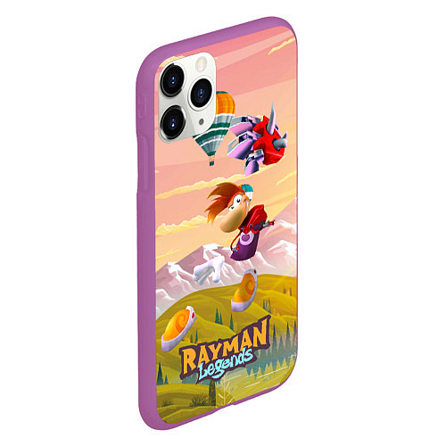 Чехол iPhone 11 Pro матовый Rayman воздушные шары / 3D-Фиолетовый – фото 2