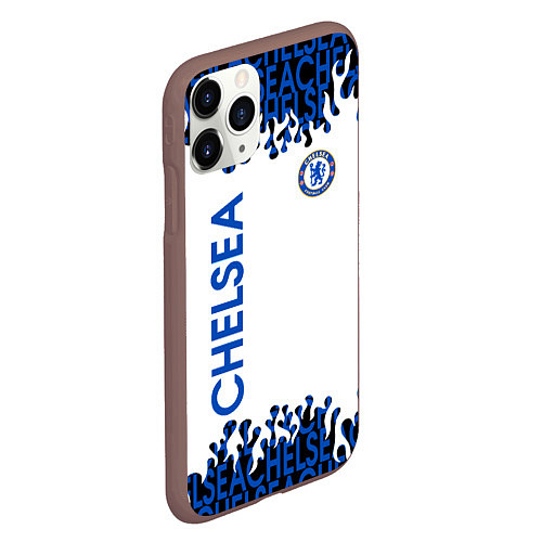 Чехол iPhone 11 Pro матовый Chelsea челси спорт / 3D-Коричневый – фото 2