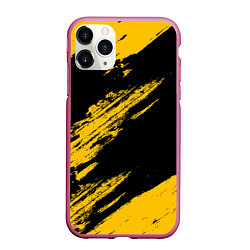 Чехол iPhone 11 Pro матовый BLACK AND YELLOW GRUNGE ГРАНЖ