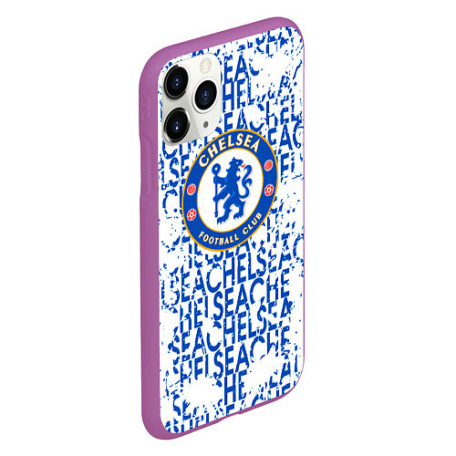 Чехол iPhone 11 Pro матовый Chelsea football / 3D-Фиолетовый – фото 2