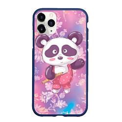 Чехол iPhone 11 Pro матовый Милая панда детский, цвет: 3D-тёмно-синий