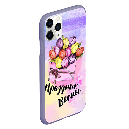 Чехол iPhone 11 Pro матовый Письмо весны / 3D-Серый – фото 2