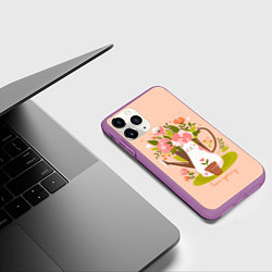 Чехол iPhone 11 Pro матовый Love spring, цвет: 3D-фиолетовый — фото 2