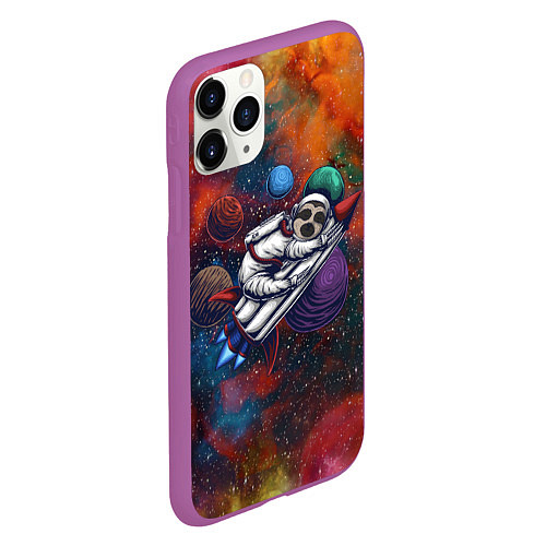 Чехол iPhone 11 Pro матовый Космический ленивец Space Sloth / 3D-Фиолетовый – фото 2