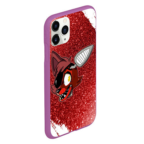 Чехол iPhone 11 Pro матовый FNAF - ФОКСИ - Краска / 3D-Фиолетовый – фото 2