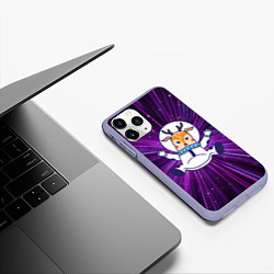 Чехол iPhone 11 Pro матовый Космический олень Space Deer, цвет: 3D-светло-сиреневый — фото 2