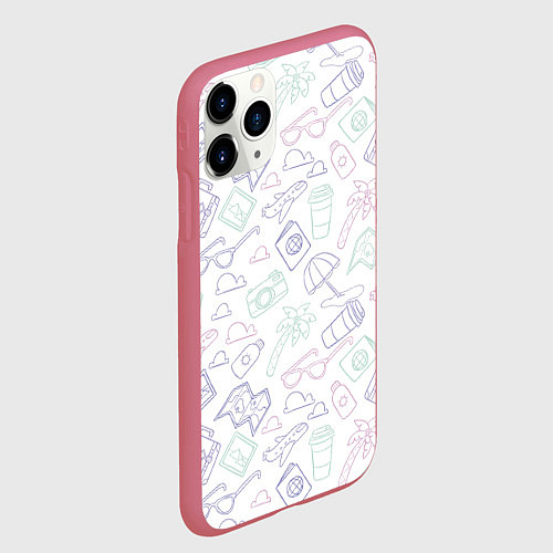 Чехол iPhone 11 Pro матовый Все! Еду в отпуск! / 3D-Малиновый – фото 2