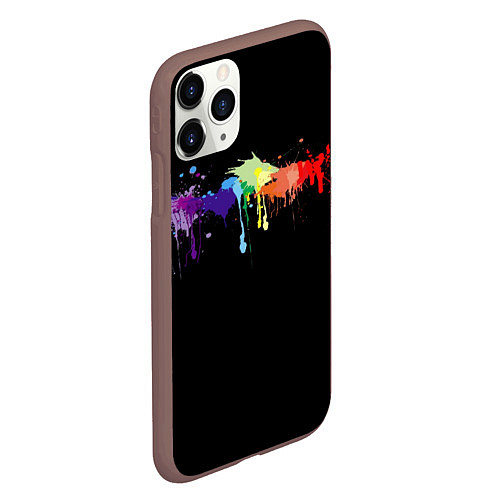 Чехол iPhone 11 Pro матовый RAINBOW BLOTS / 3D-Коричневый – фото 2