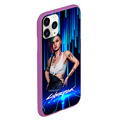 Чехол iPhone 11 Pro матовый Джуди Альварес Judy Cyberpunk 2077, цвет: 3D-фиолетовый — фото 2