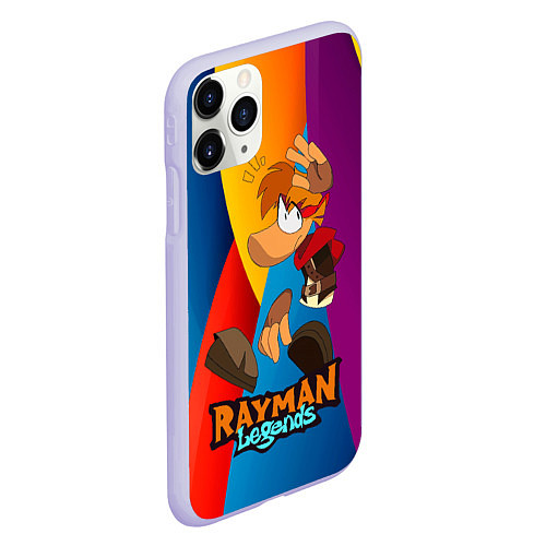 Чехол iPhone 11 Pro матовый Rayman Радужный фон / 3D-Светло-сиреневый – фото 2