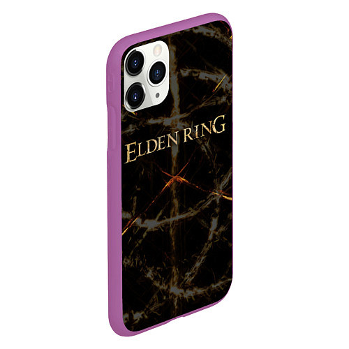 Чехол iPhone 11 Pro матовый ELDEN RING СИМВОЛ ЛОГО / 3D-Фиолетовый – фото 2