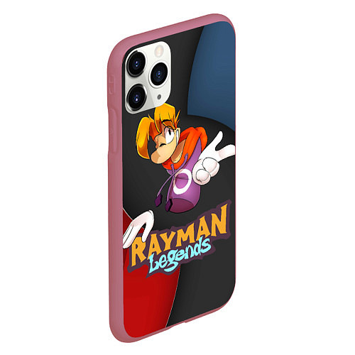 Чехол iPhone 11 Pro матовый Rayman на абстрактном фоне / 3D-Малиновый – фото 2