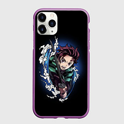Чехол iPhone 11 Pro матовый ТАНДЖИРО КАМАДО ДЫХАНИЕ ВОДЫ, цвет: 3D-фиолетовый