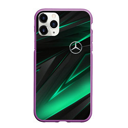 Чехол iPhone 11 Pro матовый MERCEDES-BENZ AMG NEON STRIPES PETRONAS