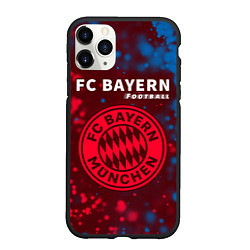 Чехол iPhone 11 Pro матовый BAYERN Football Частицы, цвет: 3D-черный