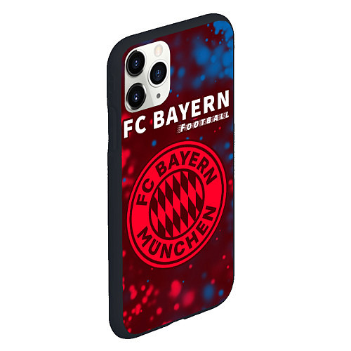 Чехол iPhone 11 Pro матовый BAYERN Football Частицы / 3D-Черный – фото 2