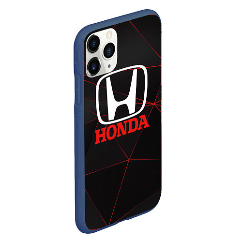 Чехол iPhone 11 Pro матовый HONDA спорт авто / 3D-Тёмно-синий – фото 2