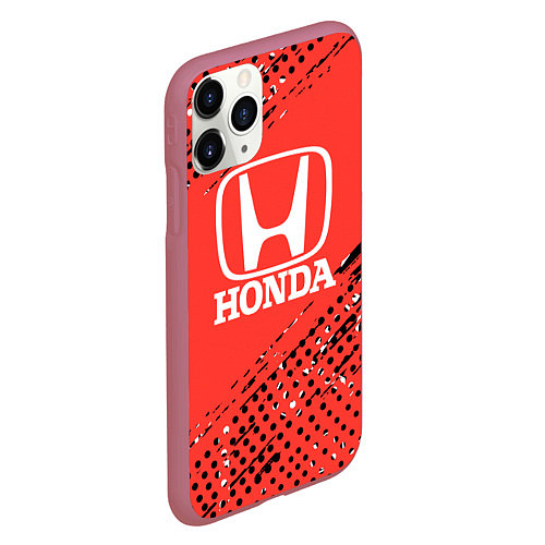 Чехол iPhone 11 Pro матовый HONDA хонда sport / 3D-Малиновый – фото 2