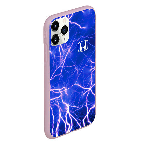 Чехол iPhone 11 Pro матовый HONDA хонда молнии / 3D-Розовый – фото 2