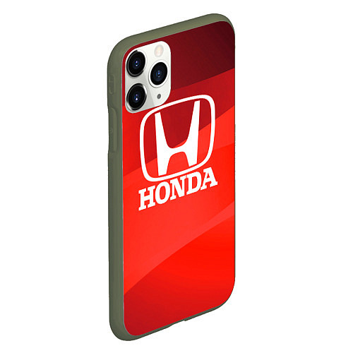 Чехол iPhone 11 Pro матовый HONDA хонда / 3D-Темно-зеленый – фото 2