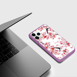 Чехол iPhone 11 Pro матовый Ранняя сакура, цвет: 3D-фиолетовый — фото 2