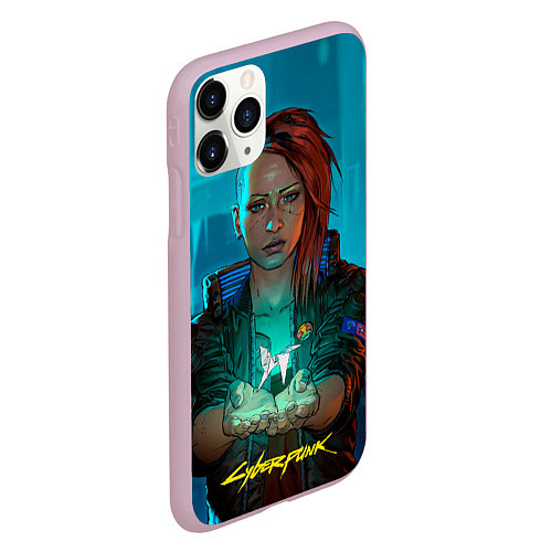 Чехол iPhone 11 Pro матовый Vi girl cyberpunk 2077 / 3D-Розовый – фото 2