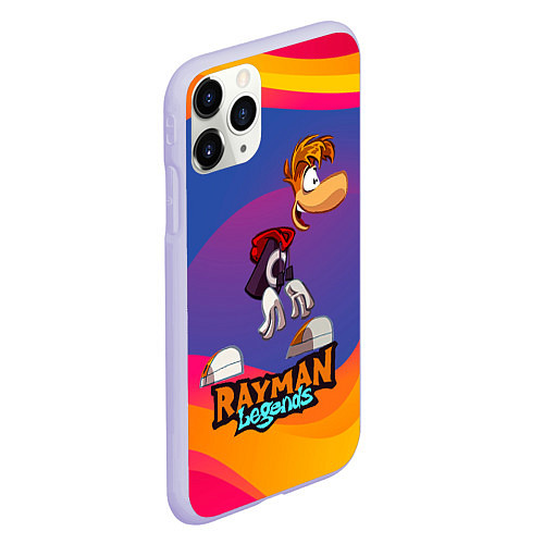 Чехол iPhone 11 Pro матовый Rayman абстрактные волны / 3D-Светло-сиреневый – фото 2