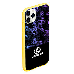 Чехол iPhone 11 Pro матовый LEXUS LOGO NEON PATTERN, цвет: 3D-желтый — фото 2