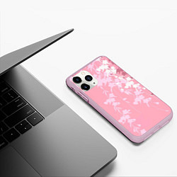 Чехол iPhone 11 Pro матовый Цветущая ива, цвет: 3D-розовый — фото 2