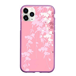 Чехол iPhone 11 Pro матовый Цветущая ива, цвет: 3D-фиолетовый