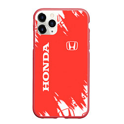 Чехол iPhone 11 Pro матовый Хонда sport, цвет: 3D-красный