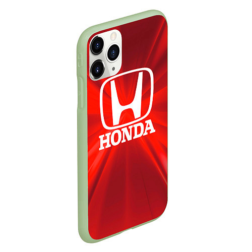 Чехол iPhone 11 Pro матовый Хонда HONDA / 3D-Салатовый – фото 2