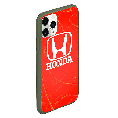 Чехол iPhone 11 Pro матовый Honda хонда / 3D-Темно-зеленый – фото 2