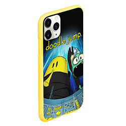 Чехол iPhone 11 Pro матовый Doodle in spaceship, цвет: 3D-желтый — фото 2