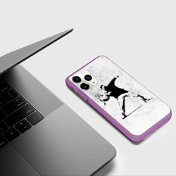 Чехол iPhone 11 Pro матовый BANKSY БУНТ RIOT БЭНКСИ, цвет: 3D-фиолетовый — фото 2