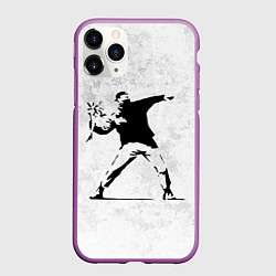 Чехол iPhone 11 Pro матовый BANKSY БУНТ RIOT БЭНКСИ, цвет: 3D-фиолетовый