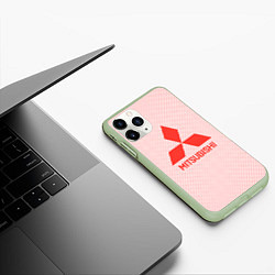Чехол iPhone 11 Pro матовый Митсубиси спорт, цвет: 3D-салатовый — фото 2