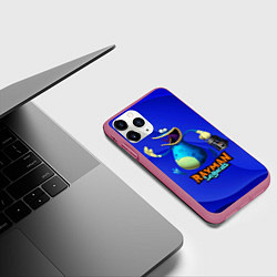 Чехол iPhone 11 Pro матовый Globox с фонарем, цвет: 3D-малиновый — фото 2