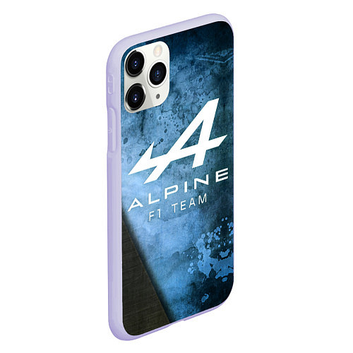 Чехол iPhone 11 Pro матовый Формула 1 Alpine F1 Team / 3D-Светло-сиреневый – фото 2