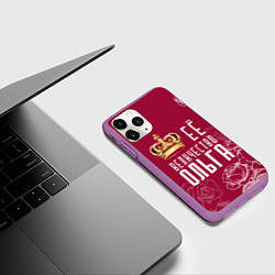 Чехол iPhone 11 Pro матовый Её величество Прекрасная Ольга, цвет: 3D-фиолетовый — фото 2