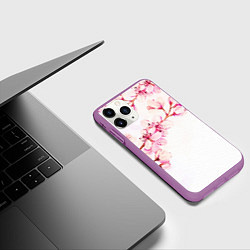 Чехол iPhone 11 Pro матовый Распустившаяся весна, цвет: 3D-фиолетовый — фото 2