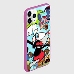 Чехол iPhone 11 Pro матовый Побег От Боссов Магман Cuphead, цвет: 3D-фиолетовый — фото 2