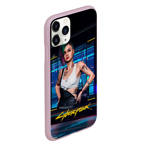 Чехол iPhone 11 Pro матовый Judy Джуди Cyberpunk 2077 / 3D-Розовый – фото 2