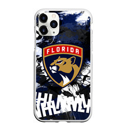 Чехол iPhone 11 Pro матовый Florida Panthers, Флорида Пантерз, цвет: 3D-белый