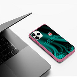 Чехол iPhone 11 Pro матовый Liverpool спорт, цвет: 3D-малиновый — фото 2
